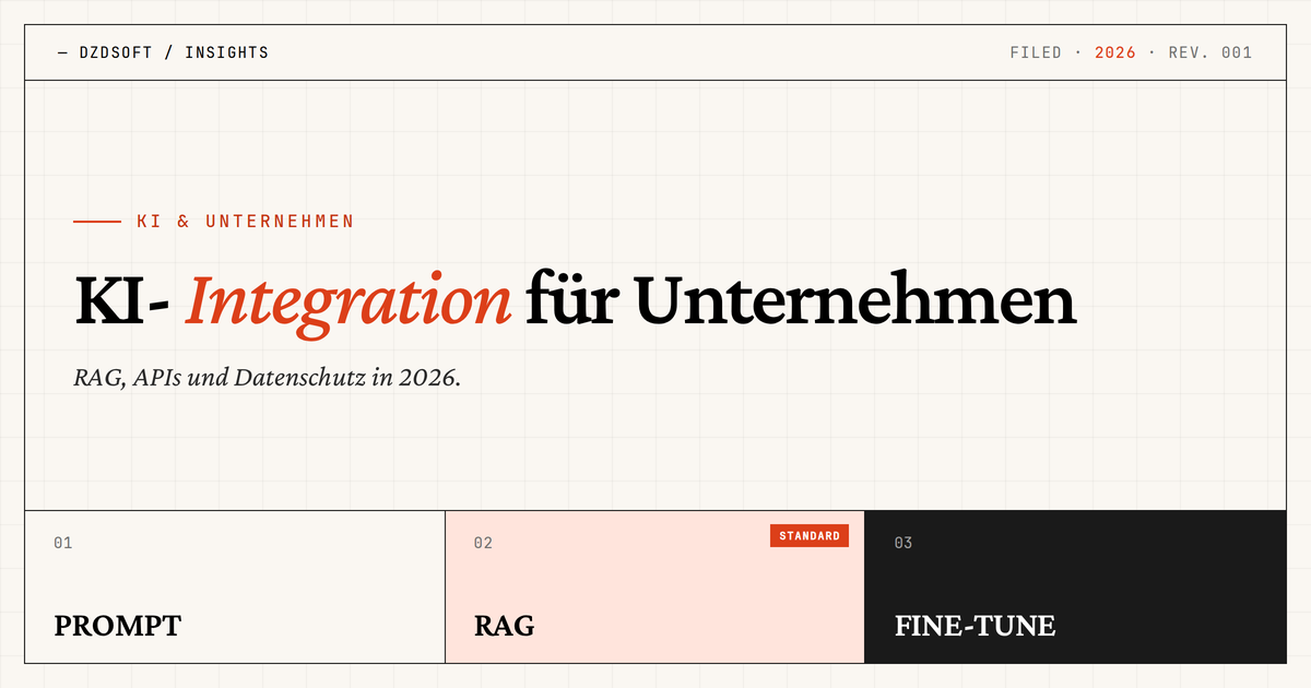KI-Integration für Unternehmen: RAG, APIs und Datenschutz in 2026
